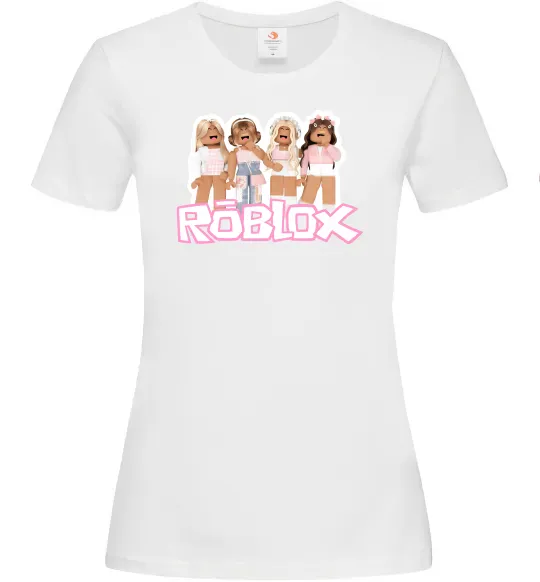 Женская футболка Roblox pink girls Белый фото