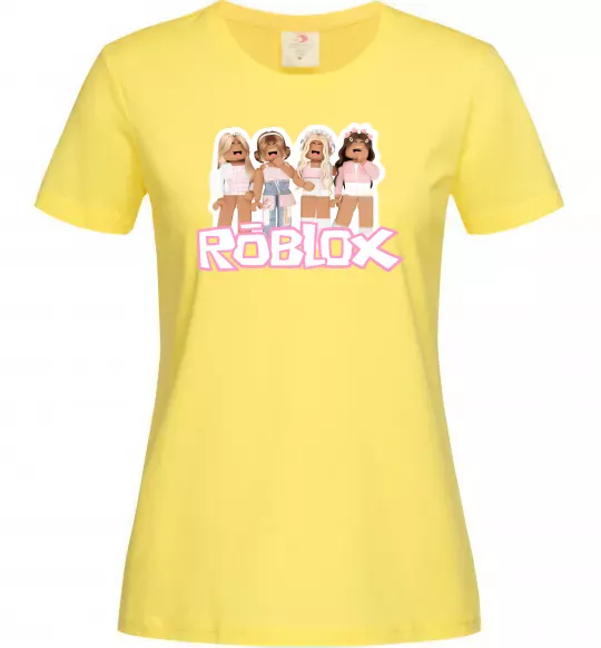 Женская футболка Roblox pink girls Лимонный фото