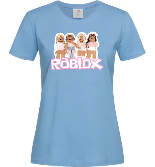Женская футболка Roblox pink girls Голубой фото