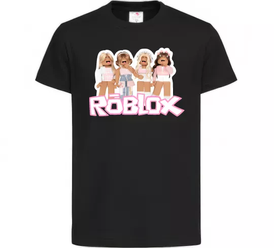 Детская футболка Roblox pink girls Черный фото