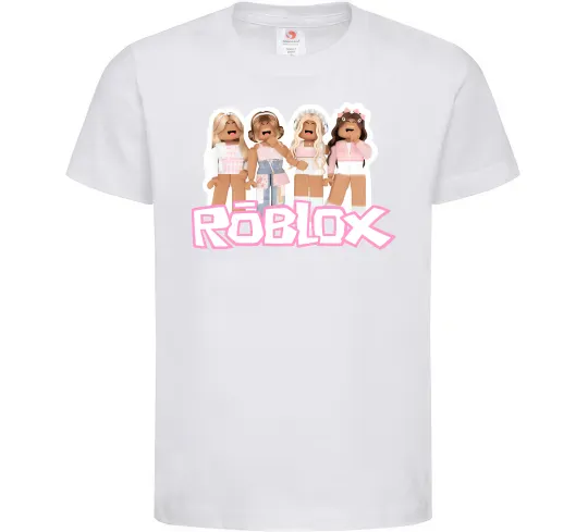 Детская футболка Roblox pink girls Белый фото