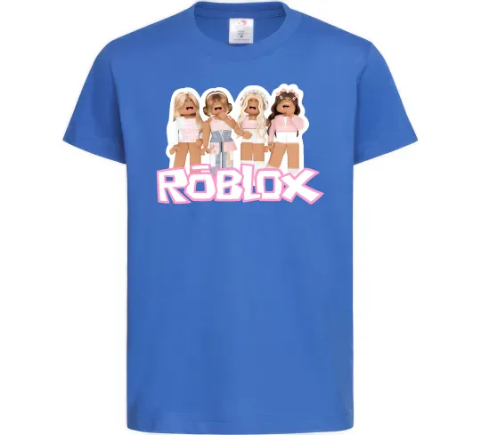 Детская футболка Roblox pink girls Ярко-синий фото