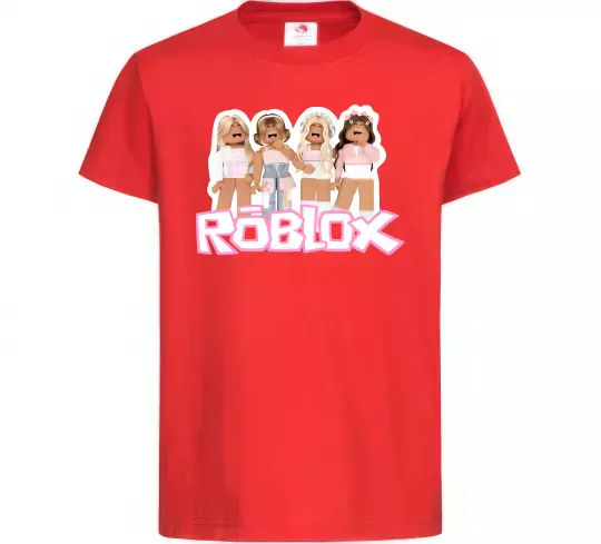 Детская футболка Roblox pink girls Красный фото