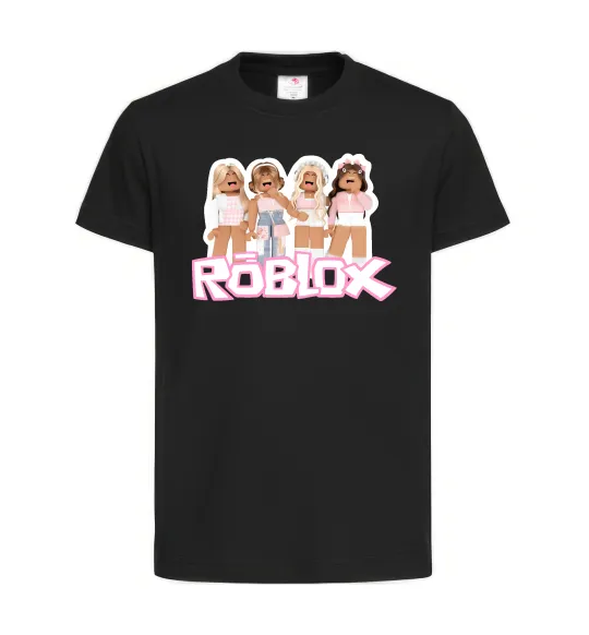 Детская футболка Roblox pink girls Черный фото