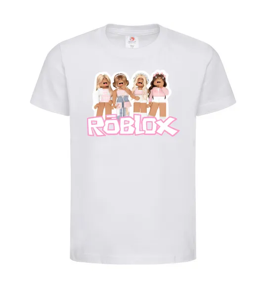 Детская футболка Roblox pink girls Белый фото