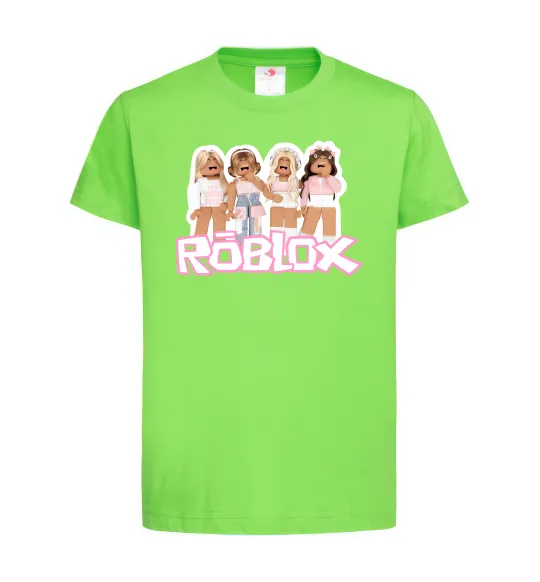Детская футболка Roblox pink girls Лаймовый фото