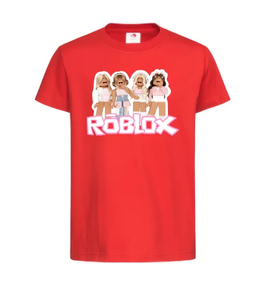 Детская футболка Roblox pink girls Красный фото