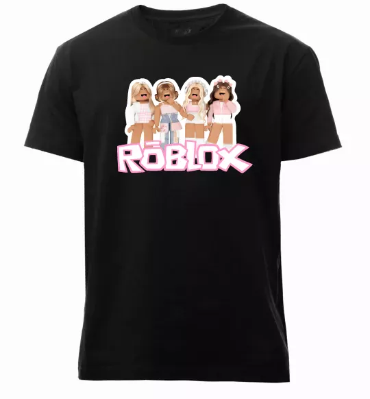 Мужская премиум футболка Roblox pink girls Черный фото