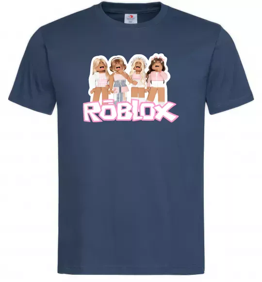 Мужская футболка Roblox pink girls Темно-синий фото
