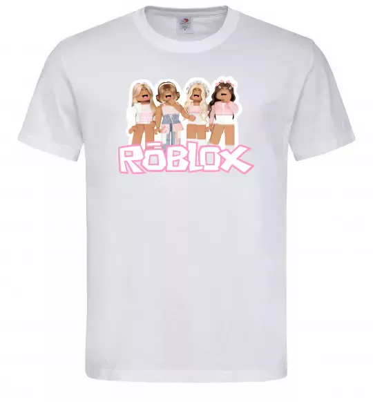Мужская футболка Roblox pink girls Белый фото