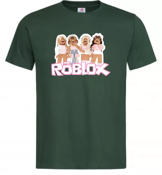 Мужская футболка Roblox pink girls Темно-зеленый фото