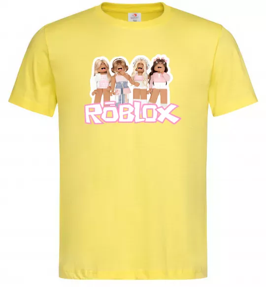 Мужская футболка Roblox pink girls Лимонный фото