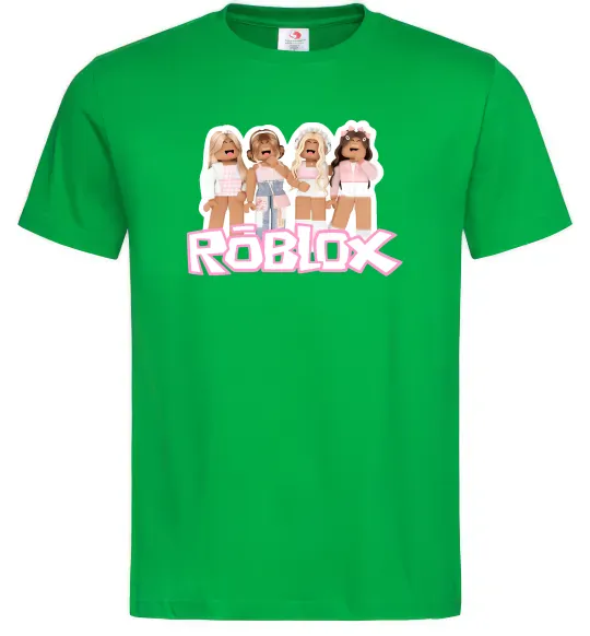 Мужская футболка Roblox pink girls Зеленый фото