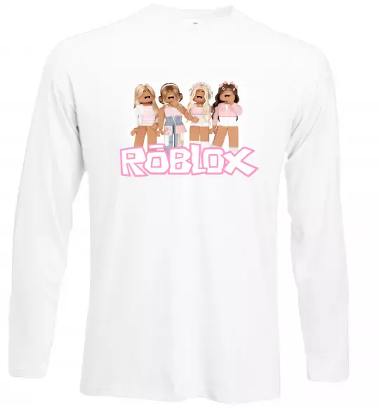 Лонгслів Roblox pink girls Білий фото