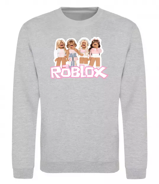 Свитшот Roblox pink girls Серый меланж фото