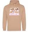 Мужская толстовка (худи) Roblox pink girls Песочный фото