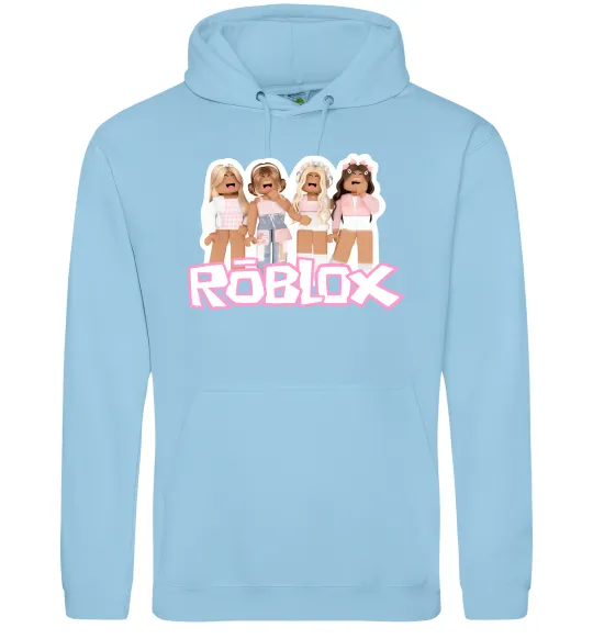 Жіноча толстовка (худі) Roblox pink girls Блакитний фото