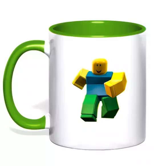 Чашка с цветной ручкой Roblox Noob Зеленый фото