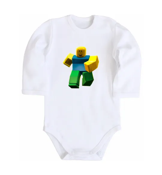 Детский боди Roblox Noob Белый фото