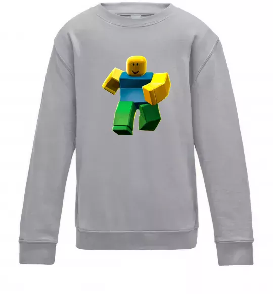 Детский Свитшот Roblox Noob Серый меланж фото