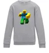Детский Свитшот Roblox Noob Серый меланж фото