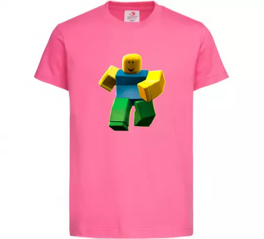Детская футболка Roblox Noob Ярко-розовый фото