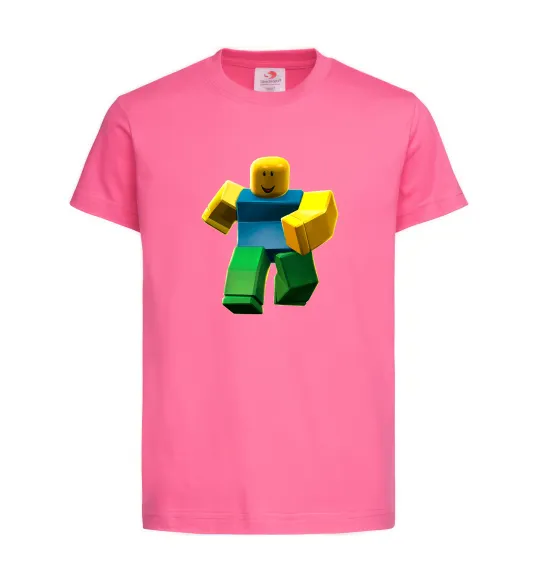 Дитяча футболка Roblox Noob Яскраво-рожевий фото