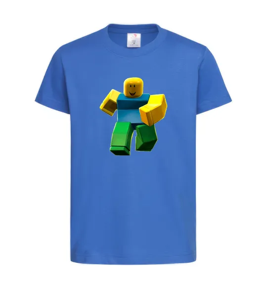 Дитяча футболка Roblox Noob Яскраво-синій фото