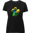 Жіноча преміум футболка Roblox Noob Чорний фото
