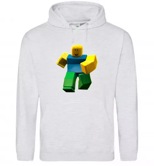Мужская толстовка (худи) Roblox Noob Серый меланж фото