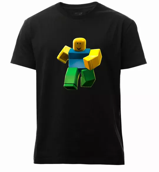 Мужская премиум футболка Roblox Noob Черный фото