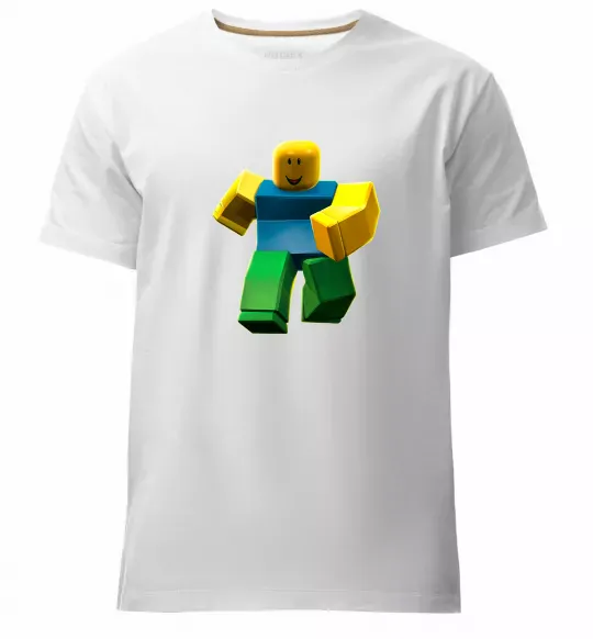 Мужская премиум футболка Roblox Noob Белый фото