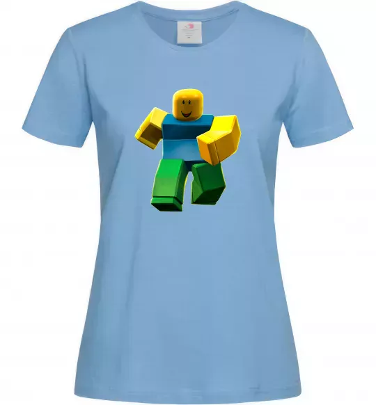Жіноча футболка Roblox Noob Блакитний фото