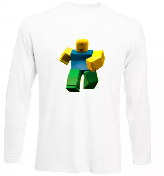 Лонгслив Roblox Noob Белый фото