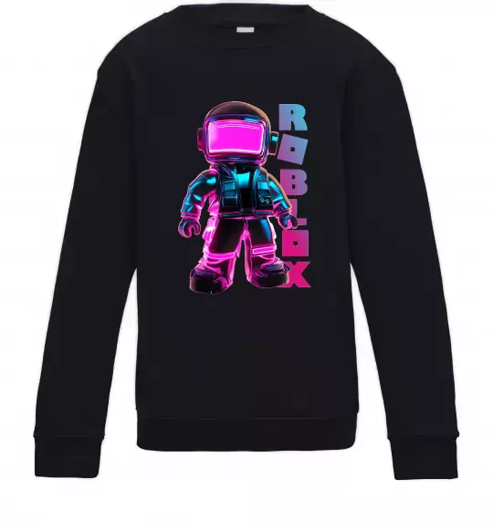 Детский Свитшот Roblox Neon guy Черный фото