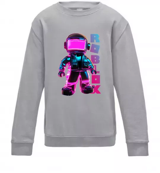Детский Свитшот Roblox Neon guy Серый меланж фото