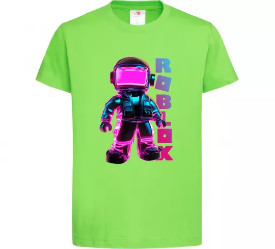 Дитяча футболка Roblox Neon guy Лаймовий фото