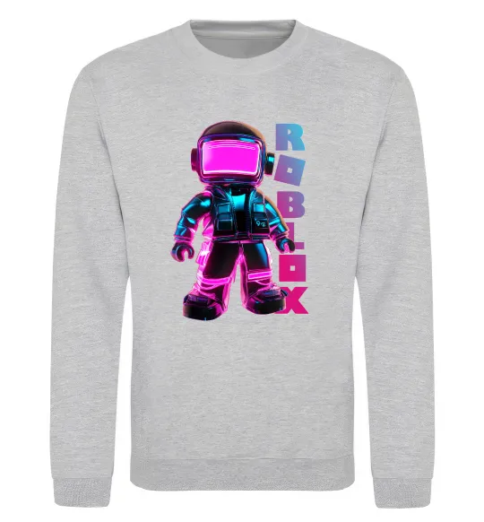 Свитшот Roblox Neon guy Серый меланж фото