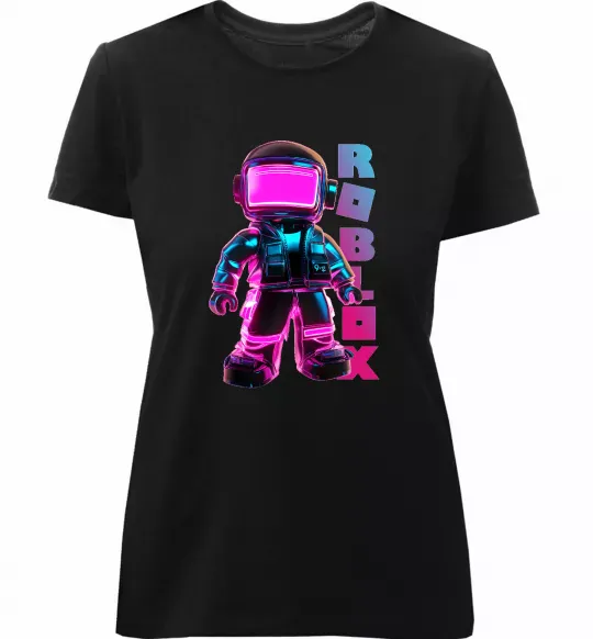 Жіноча преміум футболка Roblox Neon guy Чорний фото