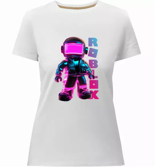 Жіноча преміум футболка Roblox Neon guy Білий фото
