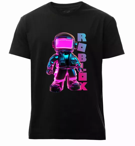 Мужская премиум футболка Roblox Neon guy Черный фото