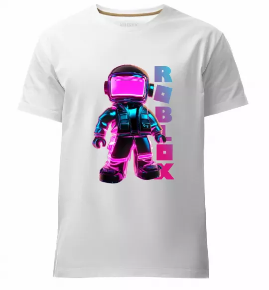 Мужская премиум футболка Roblox Neon guy Белый фото