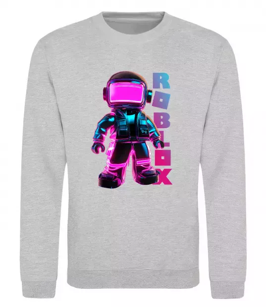 Свитшот Roblox Neon guy Серый меланж фото