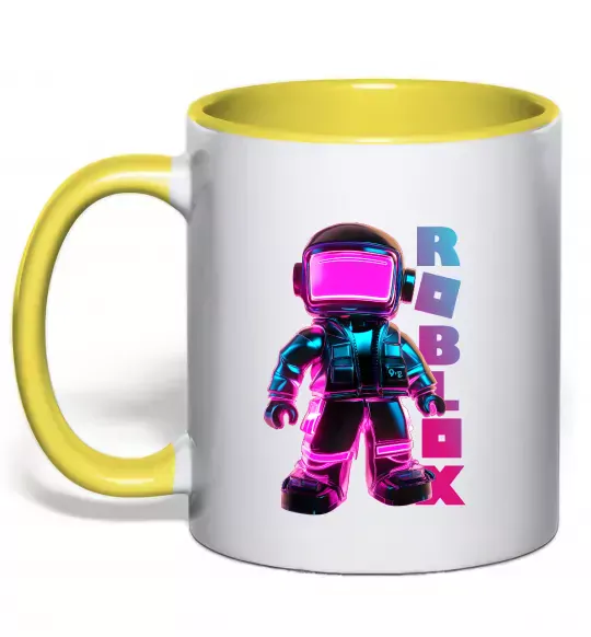 Чашка с цветной ручкой Roblox Neon guy Солнечно желтый фото