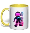 Чашка с цветной ручкой Roblox Neon guy Солнечно желтый фото