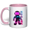 Чашка с цветной ручкой Roblox Neon guy Нежно розовый фото