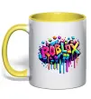 Чашка с цветной ручкой Roblox grafity Солнечно желтый фото