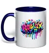 Чашка с цветной ручкой Roblox grafity Глубокий темно-синий фото