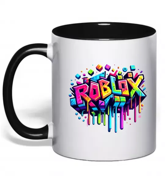 Чашка с цветной ручкой Roblox grafity Черный фото