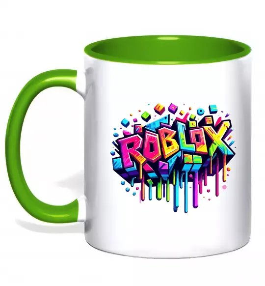 Чашка с цветной ручкой Roblox grafity Зеленый фото